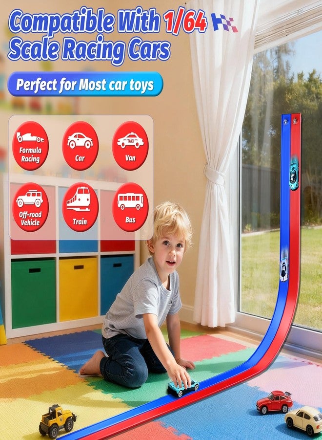 EYEFEAT 15 Ft Flexible Race Car Track for Kids, Double-Sided Racetrack with Suction Cups, Compatible with Diecast 1/64th Cars, Portable Roll Up DIY Track Set, Gift for Boys Girls Ages 3+ - Image 4